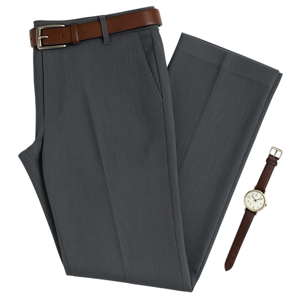 Eddie Bauer Men’s Classic Fit Gray Wrinkle Resistant Dress Pants 38x32 “Hemmed”